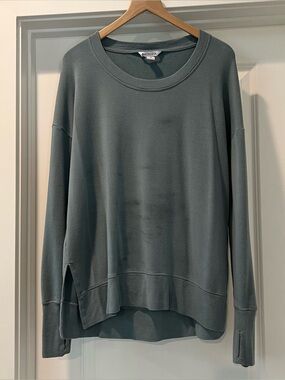 Athleta Women's Crewneck Sweatshirt in Slate Green Size Medium